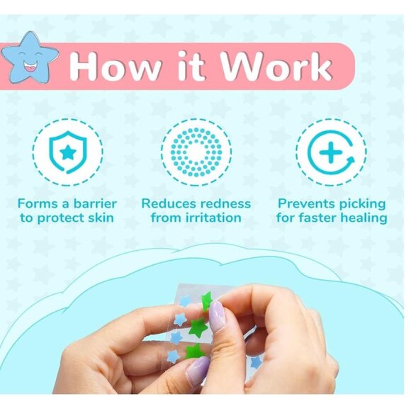 ANAI RUI Acne Patch Pimple Patch, Star-Shaped Pimple Patch, Hydrocolloid Acne St - Picture 6 of 7